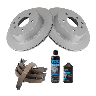 TRQ® - Rear Disc Brake Kit with Ceramic Pads and Shoes