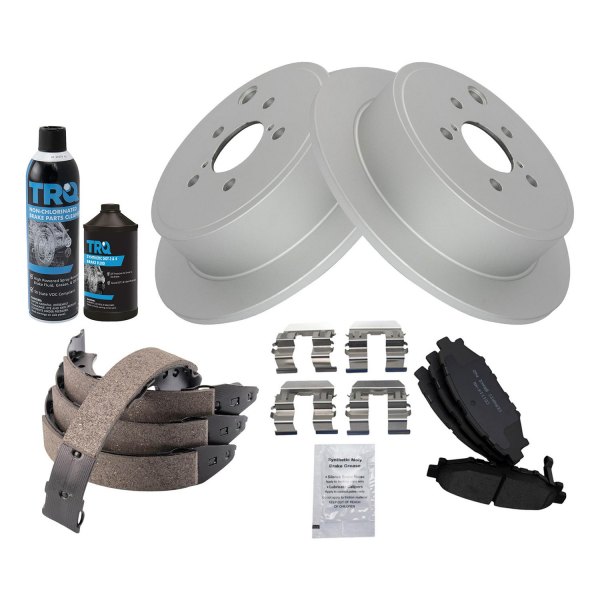 TRQ® - Rear Disc Brake Kit with Ceramic Pads and Shoes