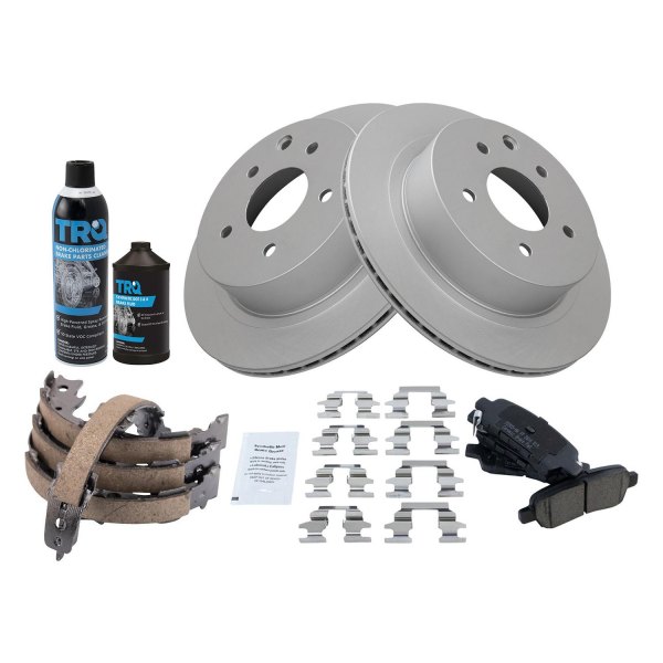 TRQ® - Rear Disc Brake Kit with Ceramic Pads and Shoes