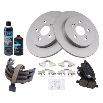 TRQ® - Rear Disc Brake Kit with Ceramic Pads and Shoes
