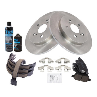 TRQ® - Rear Disc Brake Kit with Ceramic Pads and Shoes