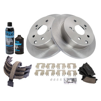 TRQ® - Rear Disc Brake Kit with Ceramic Pads and Shoes