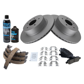TRQ® BKA35041 - Rear Disc Brake Kit with Ceramic Pads and Shoes