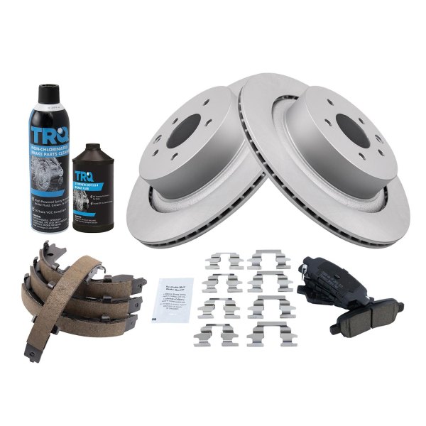 TRQ® - Rear Disc Brake Kit with Ceramic Pads and Shoes