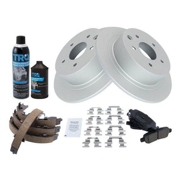 TRQ® - Rear Disc Brake Kit with Ceramic Pads and Shoes