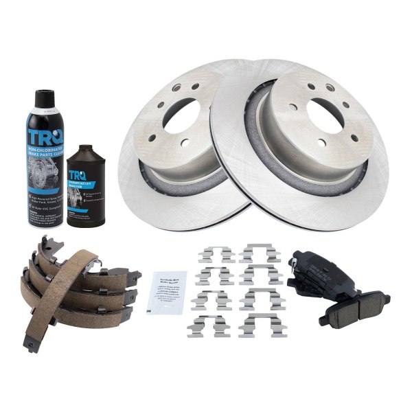 TRQ® - Rear Disc Brake Kit with Ceramic Pads and Shoes