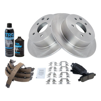 TRQ® - Rear Disc Brake Kit with Ceramic Pads and Shoes