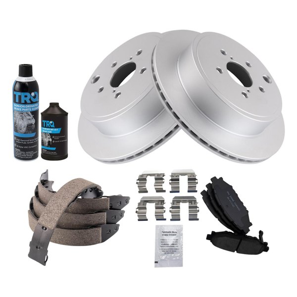 TRQ® - Rear Disc Brake Kit with Ceramic Pads and Shoes