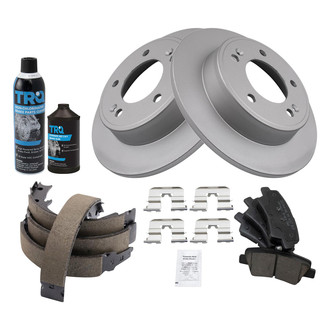 TRQ® - Rear Disc Brake Kit with Ceramic Pads and Shoes