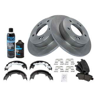 TRQ® - Rear Disc Brake Kit with Ceramic Pads and Shoes