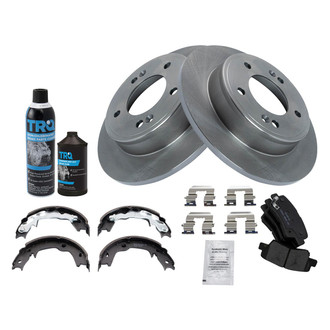 TRQ® - Rear Disc Brake Kit with Ceramic Pads and Shoes