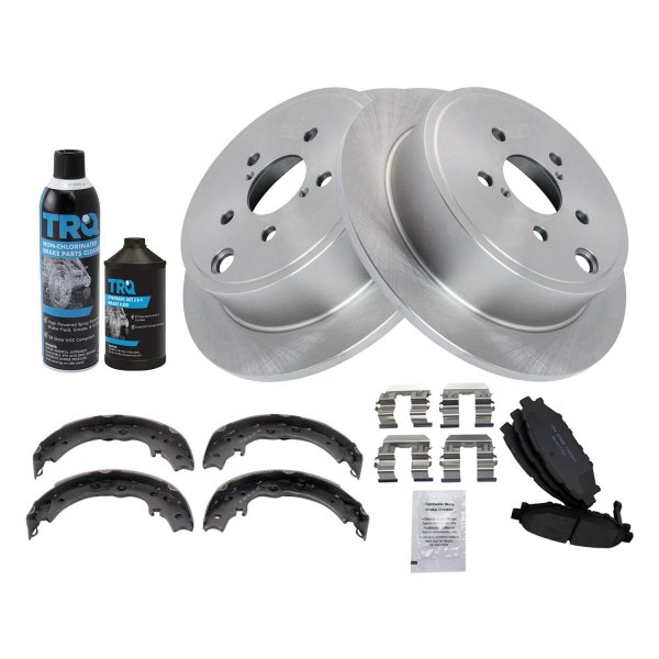 TRQ® - Rear Disc Brake Kit with Ceramic Pads and Shoes