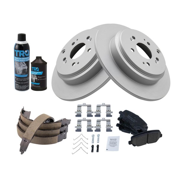 TRQ® - Rear Disc Brake Kit with Ceramic Pads and Shoes