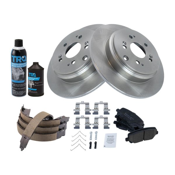 TRQ® - Rear Disc Brake Kit with Ceramic Pads and Shoes