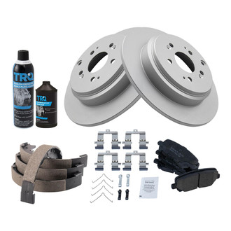 TRQ® - Rear Disc Brake Kit with Ceramic Pads and Shoes
