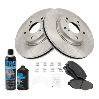 TRQ® - Front Disc Brake Kit with Semi-Metallic Pads