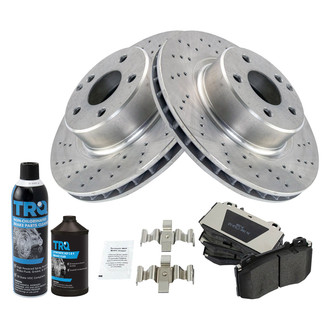 TRQ® - Front Disc Brake Kit with Semi-Metallic Pads