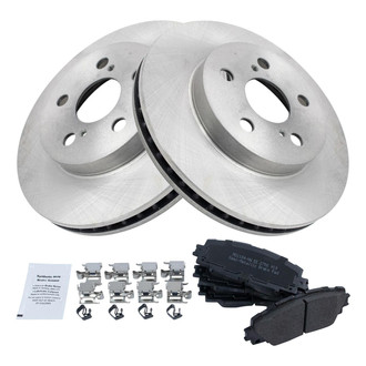TRQ® - Front Disc Brake Kit with Semi-Metallic Pads