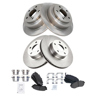 TRQ® - Front and Rear Disc Brake Kit with Semi-Metallic Pads