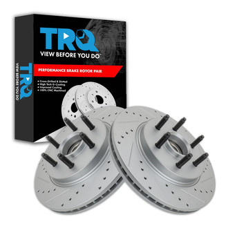 TRQ® - Performance Cross Drilled and Slotted Front Disc Brake Rotors