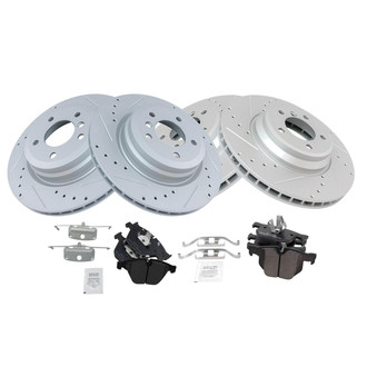 TRQ® - Performance Semi-Metallic Front and Rear Brake Kit