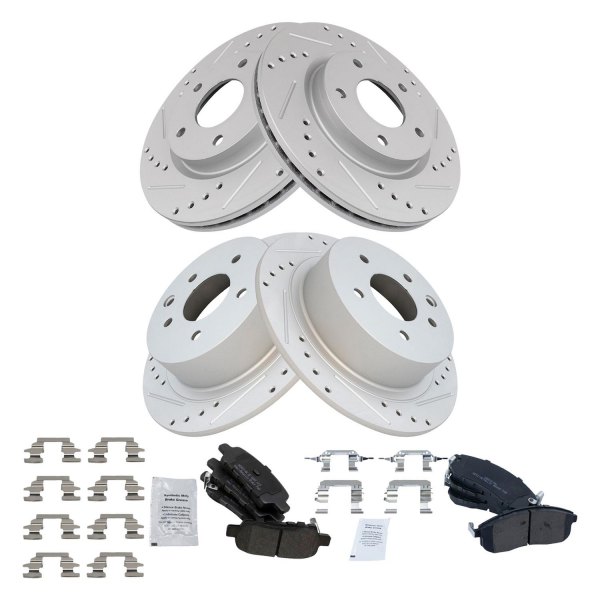 TRQ® - Performance Semi-Metallic Front and Rear Brake Kit