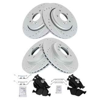 TRQ® - Performance Semi-Metallic Front and Rear Brake Kit