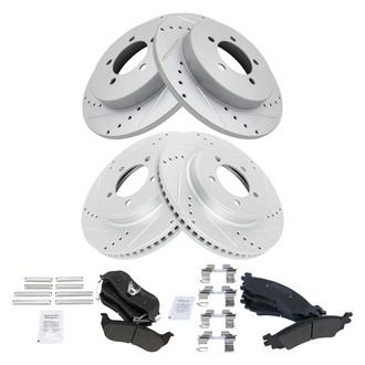 TRQ® - Performance Semi-Metallic Front and Rear Brake Kit