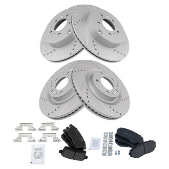 TRQ® - Performance Semi-Metallic Front and Rear Brake Kit
