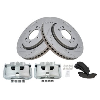 TRQ® - Performance Semi-Metallic Front Brake Kit with Calipers