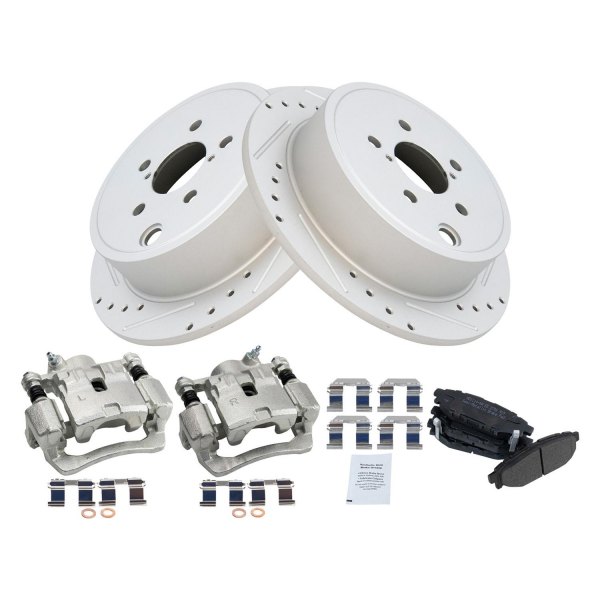 TRQ® - Performance Semi-Metallic Rear Brake Kit with Calipers