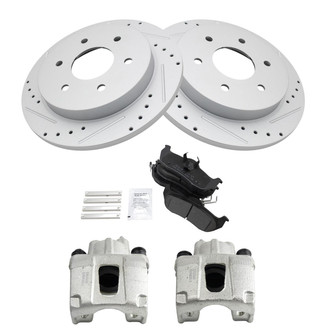 TRQ® - Performance Semi-Metallic Brake Kit with Calipers