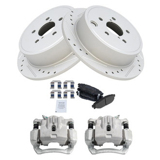 TRQ® - Performance Semi-Metallic Brake Kit with Calipers