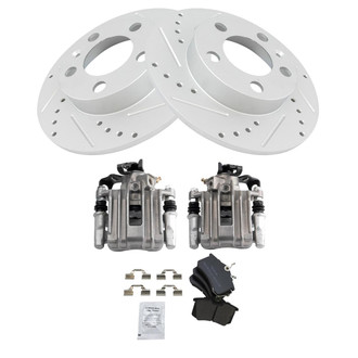 TRQ® - Performance Semi-Metallic Rear Brake Kit with Calipers