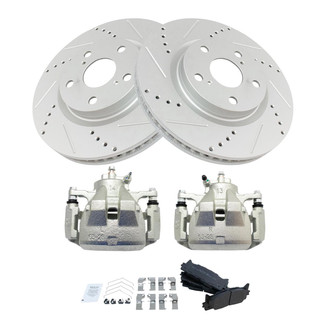 TRQ® - Performance Semi-Metallic Brake Kit with Calipers