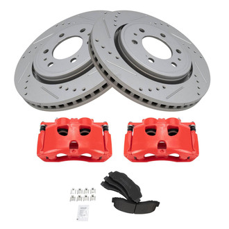 TRQ® - Performance Semi-Metallic Front Brake Kit with Calipers