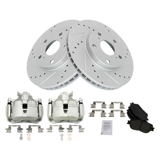 TRQ® - Performance Semi-Metallic Front Brake Kit with Calipers