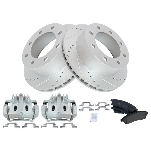 TRQ® - Performance Semi-Metallic Rear Brake Kit with Calipers