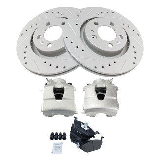 TRQ® - Performance Semi-Metallic Front Brake Kit with Calipers