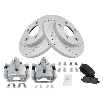 TRQ® - Performance Semi-Metallic Rear Brake Kit with Calipers