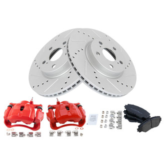 TRQ® - Performance Semi-Metallic Front Brake Kit with Calipers