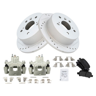 TRQ® - Performance Semi-Metallic Rear Brake Kit with Calipers