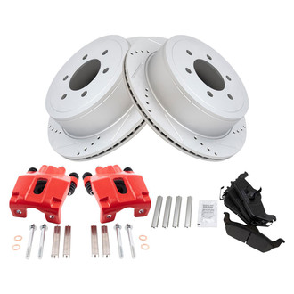 TRQ® - Performance Semi-Metallic Rear Brake Kit with Calipers