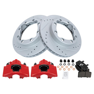 TRQ® - Performance Semi-Metallic Front Brake Kit with Calipers