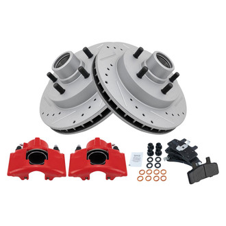 TRQ® - Performance Semi-Metallic Front Brake Kit with Calipers