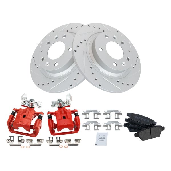 TRQ® - Performance Semi-Metallic Rear Brake Kit with Calipers