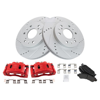 TRQ® - Performance Semi-Metallic Front Brake Kit with Calipers