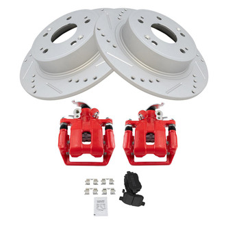 TRQ® - Performance Semi-Metallic Rear Brake Kit with Calipers