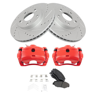 TRQ® - Performance Semi-Metallic Front Brake Kit with Calipers