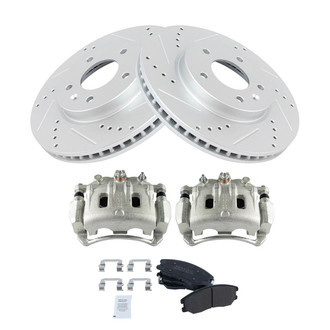 TRQ® - Performance Semi-Metallic Brake Kit with Calipers